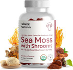 Atlantic Naturals Sea Moss With Shrooms - Mushroom Gummies Supplement - Organic Superfood With Irish Moss, Lion'S Mane, Reishi, Cordyceps, Chaga & Turkey Tail - Focus, Energy, Immune Health - 60 Ct