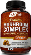 Nutriflair Mushroom Supplement 2600Mg, 90 Capsules - 10 Mushrooms Blend - Reishi, Lions Mane, Cordyceps, Chaga, Turkey Tail, Maitake, Shiitake, Oyster Nootropic Complex - Brain, Energy, Focus Pills Nutriflair Mushroom Supplement 2600Mg, 90 Capsules - 10 Mushrooms Blend - Reishi, Lions Mane, Cordyceps, Chaga, Turkey Tail, Maitake, Shiitake, Oyster Nootropic Complex - Brain, Energy, Focus Pills