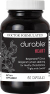 Durable Heart 1,000 Mg Extra-Strength Bergamonte Citrus Bergamot & Olive Leaf Extract + Non-Gmo Vitamin C - Natural Heart Supplements, Healthy Cholesterol Support - Made In Usa (1 Bottle)