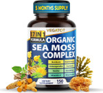Organic Sea Moss 14,300Mg With Bladderwrack, Burdock, Ashwagandha, And Turmeric - Immunity Booster For Healthy Aging, Skin & Joint Support- Made In The Usa (150 Count (Pack Of 1)) Organic Sea Moss 14,300Mg With Bladderwrack, Burdock, Ashwagandha, And Turmeric - Immunity Booster For Healthy Aging, Skin & Joint Support- Made In The Usa (150 Count (Pack Of 1))