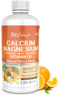 Bio Naturals Calcium & Magnesium Liquid Supplement With Vitamin D3 - Natural Formula, Four Types Of Calcium Supports Strong Bones With Superior Absorption To Pills - 100% Vegetarian - 32 Fl Oz
