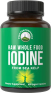 Raw Whole Food Iodine Supplement From Organic Kelp (Ascophyllum Nodosum) By Peak Performance. Potassium Iodide Support Tablets. For Metabolism, Energy, And Immune. 60 Vegan Capsules, Pills
