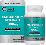 Qunol Magnesium Glycinate 300Mg, 100% Glycinate Chelated Magnesium Supplement, 90Ct Tablets Qunol Magnesium Glycinate 300Mg, 100% Glycinate Chelated Magnesium Supplement, 90Ct Tablets