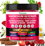 90Ct 15-In-1 Magnesium Glycinate Gummies 400 Mg/Serv- With Magnesium Malate, Ashwagandha, Tart Cherry, Magnolia Bark, Lemon Balm, Passionflower, Chamomile, L-Theanine, Zinc, Vitamin K2 & D3