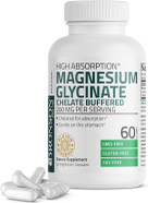 Bronson Magnesium Glycinate 200 Mg Per Serving Chelated For High Absorption, Gentle On Stomach, Non-Gmo, 60 Vegetarian Capsules