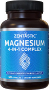 Zentastic 4-In-1 Magnesium Complex - Chelated Magnesium Glycinate, Malate, Taurate & Lactate - High Absorption For Nerves, Immune, Bones, Muscles - Magnesium Supplement - 120 Magnesium Capsules Zentastic 4-In-1 Magnesium Complex - Chelated Magnesium Glycinate, Malate, Taurate & Lactate - High Absorption For Nerves, Immune, Bones, Muscles - Magnesium Supplement - 120 Magnesium Capsules