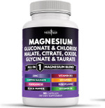 New Age Magnesium Supplement -Powerful Glycinate Citrate Malate Oxide Taurate Aspartate Gluconate Orotate & Mag Chloride Manganese Bone Health And Bone Strength, Joint Support - 90 Count New Age Magnesium Supplement -Powerful Glycinate Citrate Malate Oxide Taurate Aspartate Gluconate Orotate & Mag Chloride Manganese Bone Health And Bone Strength, Joint Support - 90 Count