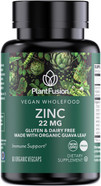 Plantfusion Vegan Zinc Supplements 22 Mg Wholefood Complex, Chelated Zinc Citrate From Organic Guava Leaf For Immune Support, 60 Capsules Plantfusion Vegan Zinc Supplements 22 Mg Wholefood Complex, Chelated Zinc Citrate From Organic Guava Leaf For Immune Support, 60 Capsules