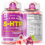 5Htp Gummies With Magnesium Glycinate - Melatonin Free Sleep Gummies For Adults & Kids 8+, Gaba, L-Glycine, Ashwagandha, B6 For Delicious Sleep,Brain & Muscle Relaxation,Focus,Wake Up Energized, 60Cts