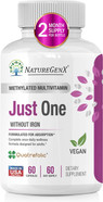 Just One Daily Methylated Multivitamin - 60 Caps Pure Methyl B12, Methylfolate Mthfr Support Supplement Iron Free Methylated Vitamins For Men & Women 2 Months Supply Gluten Free Just One Daily Methylated Multivitamin - 60 Caps Pure Methyl B12, Methylfolate Mthfr Support Supplement Iron Free Methylated Vitamins For Men & Women 2 Months Supply Gluten Free