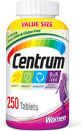 Centrum Multivitamin For Women, Multivitamin/Multimineral Supplement With Iron, Vitamin D3, B Vitamins And Antioxidant Vitamins C And E, Tablet, Gluten Free, Non-Gmo Ingredients - 250 Count