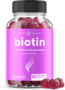 Nutrachamps Sugar Free Biotin Gummies 10000Mcg [High Potency] - Healthy Hair, Skin & Nails For Women, Men & Kids - 5000Mcg In Each Gummy - Vegan, Non-Gmo, Hair Health Vitamins Supplement - Raspberry