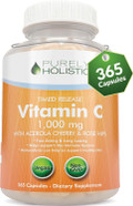 Purely Holistic Vitamin C 1000Mg, 365 Capsules, 12 Month Supply, 2 Stage Timed Release With Ascorbic Acid, Rosehip & Acerola Cherry Bioflavonoid, Immune System Support, Vegan Purely Holistic Vitamin C 1000Mg, 365 Capsules, 12 Month Supply, 2 Stage Timed Release With Ascorbic Acid, Rosehip & Acerola Cherry Bioflavonoid, Immune System Support, Vegan