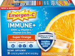 Emergen-C Immune+ Triple Action Immune Support Powder, Betavia (R), 1000Mg Vitamin C, B Vitamins, Vitamin D And Antioxidants, Super Orange  30 Count (Pack Of 1)