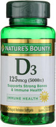 Nature'S Bounty, D 5000 Iu Softgels, 100 Ct