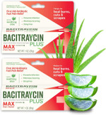 Max Strength First Aid Antibiotic Wound Healing + Pain And Itch Relief Ointment For Minor Cuts, Scrapes And Burns, With Bacitracin Zinc And Moisturizing Aloe Vera, 1 Oz, 2 Pack Max Strength First Aid Antibiotic Wound Healing + Pain And Itch Relief Ointment For Minor Cuts, Scrapes And Burns, With Bacitracin Zinc And Moisturizing Aloe Vera, 1 Oz, 2 Pack