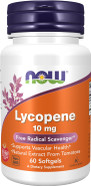 NOW Supplements Lycopene 10mg, 60 Softgels – Powerful antioxidant support from natural tomato extract. Helps protect cells from free radical damage and supports prostate & heart health.