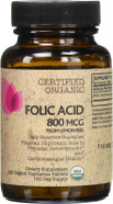 Futurebiotics Certified Organic Folic Acid – 800 mcg per tablet, 120 tablets, sourced from organic lemon peel."