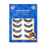 LUNA MAGIC Linda Faux Mink Lashes, Multipack, Hybrid Effect, Reusable, Wispy & Natural, Cruelty Free, 15MM, 4 Pairs