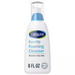 An 8 fl oz bottle of Cetaphil Gentle Foaming Facial Cleanser with Glycerin, featuring a self-foaming pump and the brand's signature white and blue packaging. An 8 fl oz bottle of Cetaphil Gentle Foaming Facial Cleanser with Glycerin, featuring a self-foaming pump and the brand's signature white and blue packaging.