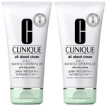 Clinique All About Clean 2-in-1 Cleansing + Exfoliating Jelly 5.0 oz/150 ml Duo (Total 10.0 oz/300 ml)