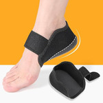 A pair of black INFINIBYTE heel pads designed for comfort, pain relief, and subtle height increase.
