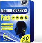 Fast-acting motion sickness relief patches for drug-free nausea relief, ideal for travel by car, boat, or airplane with no side effects.