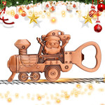 Bronze Christmas train-shaped bottle opener with a festive Santa design, doubles as a fridge magnet and unique party gift ornament for Christmas and birthdays. Bronze Christmas train-shaped bottle opener with a festive Santa design, doubles as a fridge magnet and unique party gift ornament for Christmas and birthdays.