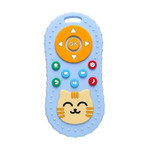 A cat-shaped silicone teething toy resembling a remote control, designed to soothe babies' gums and stimulate sensory development. Made from food-grade, BPA-free silicone, it's safe and easy for infants to grasp and chew.​