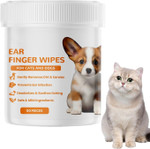 Pet Ear Finger Wipes – Aloe & Chamomile Finger‑Fit Ear Cleaner for Dogs, Cats & Small Animals (50pcs)