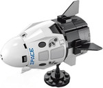 STEM space shuttle building block kit – compatible with major brick brands, for kids age 4+.