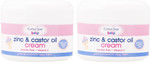 Cotton Tree Zinc And Castor Oil Nappy Rash Cream - Baby Skin Care Cream - Moisturizing And Protective - Pack Of 2 X 200Ml