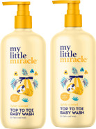 My Little Miracle Top To Toe Baby Hair and Body Wash, Tear-Free Gentle Formula For All Skin & Hair Types, 500ml 2-Pack My Little Miracle Top To Toe Baby Hair and Body Wash, Tear-Free Gentle Formula For All Skin & Hair Types, 500ml 2-Pack