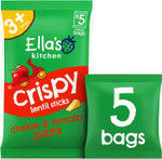 Ella's Kitchen Crispy Lentil Sticks Cheese & Tomato Pizza Flavour 3+ Years 5 x 10g (50g) Ella's Kitchen Crispy Lentil Sticks Cheese & Tomato Pizza Flavour 3+ Years 5 x 10g (50g)