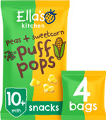 Ella's Kitchen Organic Peas and Sweetcorn Puff Pops Snacks 10+ Months 4 x 9g (36g) (Pack of 5) Ella's Kitchen Organic Peas and Sweetcorn Puff Pops Snacks 10+ Months 4 x 9g (36g) (Pack of 5)