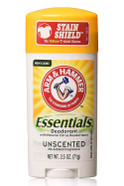 Arm & Hammer Essentials Natural Deodorant, Unscented 2.5oz, 4 Pack