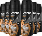 6 Pack of 150ml Lynx Leather & Cookies 48hrs High Definition Fragrance Deodorant Bodyspray