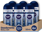 NIVEA MEN Cool Kick Roll-on 6 x 50 ml, Men's Deodorant for Effective Protection 72h, Anti-Perspirant Deodorant Roll-on Alcohol-Free and Dermotested with Fresh and Revitalising Fragrance NIVEA MEN Cool Kick Roll-on 6 x 50 ml, Men's Deodorant for Effective Protection 72h, Anti-Perspirant Deodorant Roll-on Alcohol-Free and Dermotested with Fresh and Revitalising Fragrance