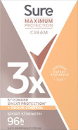 Sure Maximum Protection Sport Strength Anti-Perspirant Cream Women's Deodorant Stick with 3x stronger* sweat protection for 96 hour sweat and odour protection 45 ml Sure Maximum Protection Sport Strength Anti-Perspirant Cream Women's Deodorant Stick with 3x stronger* sweat protection for 96 hour sweat and odour protection 45 ml