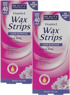 Beauty Formulas Vitamin E Cold Wax Strips 40s Pack of 2 (80 Strips Total) Hair Remover for Legs & Body Beauty Formulas Vitamin E Cold Wax Strips 40s Pack of 2 (80 Strips Total) Hair Remover for Legs & Body