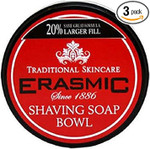 THREE PACKS of Erasmic Shaving Soap Bowl 90g