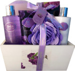 Spa Gift Basket Spa Basket with Lavender Fragrance Lilac color by Lovestee - Bath and Body Gift Set Includes Shower Gel Body Lotion Hand Lotion Bath Salt Flower Bath-Body Sponge and EVA Sponge Spa Gift Basket Spa Basket with Lavender Fragrance Lilac color by Lovestee - Bath and Body Gift Set Includes Shower Gel Body Lotion Hand Lotion Bath Salt Flower Bath-Body Sponge and EVA Sponge