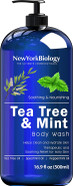 New York Biology Tea Tree Mint Body Wash Helps Nail Fungus, Athletes Foot, Ringworms, Jock Itch, Acne, Eczema & Body Odor, Soothes Itching & Promotes Healthy Skin and Fee  500 ml New York Biology Tea Tree Mint Body Wash Helps Nail Fungus, Athletes Foot, Ringworms, Jock Itch, Acne, Eczema & Body Odor, Soothes Itching & Promotes Healthy Skin and Fee  500 ml