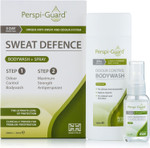 Perspi-Guard Sweat Defence Odour Control Body Wash & Maximum Strength Antiperspirant - Antibacterial Shower Gel & Anti Perspirant Deodorant for Men & Women for Excessive Sweating - 200ml & 30ml