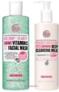 (2 PACK) Soap & Glory Face Soap & Clarity 3-in-1 Daily Detox Vitamin C Facial Wash x 350ml & Soap & Glory Peaches & Clean 4-in-1 Wash-Off Deep Cleansing Milk x 350ml (2 PACK) Soap & Glory Face Soap & Clarity 3-in-1 Daily Detox Vitamin C Facial Wash x 350ml & Soap & Glory Peaches & Clean 4-in-1 Wash-Off Deep Cleansing Milk x 350ml