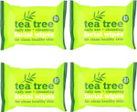 4 Packs | Australian Tea Tree & Peppermint Daily Cleansing Wipes 100 Facial Wipes | Removes Oil, Dirt & Makeup | Refreshing & Purifying for Clean, Healthy Skin 4 Packs | Australian Tea Tree & Peppermint Daily Cleansing Wipes 100 Facial Wipes | Removes Oil, Dirt & Makeup | Refreshing & Purifying for Clean, Healthy Skin