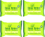 4 Packs of Australian Tea Tree & Peppermint Daily Cleansing Wipes | 100 Facial Wipes for Oil/Makeup Removal and Clean & Healthy Skin 4 Packs of Australian Tea Tree & Peppermint Daily Cleansing Wipes | 100 Facial Wipes for Oil/Makeup Removal and Clean & Healthy Skin