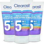Clearasil 5 in 1 Exfoliating Scrub, For Acne Prone Skin, Unclog Pores, Reduces Blackheads, Pimples and Excess Oil, Everyday Spots Prevention, Pack of 3, Total 450ml Clearasil 5 in 1 Exfoliating Scrub, For Acne Prone Skin, Unclog Pores, Reduces Blackheads, Pimples and Excess Oil, Everyday Spots Prevention, Pack of 3, Total 450ml
