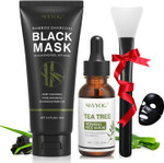 Blackhead Peel Off Face Mask, SHVYOG 3-in-1 Blackhead Remover Charcoal Mask with Brush & Tea Tree Serum, Purifying Deep Cleansing Black Mask for Blackheads, Dirt, Acne, Pores Shrinking (100g+30ml) Blackhead Peel Off Face Mask, SHVYOG 3-in-1 Blackhead Remover Charcoal Mask with Brush & Tea Tree Serum, Purifying Deep Cleansing Black Mask for Blackheads, Dirt, Acne, Pores Shrinking (100g+30ml)