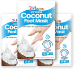 7th Heaven Foot Mask Multipack of 3 Moisturising Foot Treatment Socks  Softening & Nourishing Mask for Dry & Cracked Feet  Infused with Coconut & Shea Butter  At Home Spa Skincare